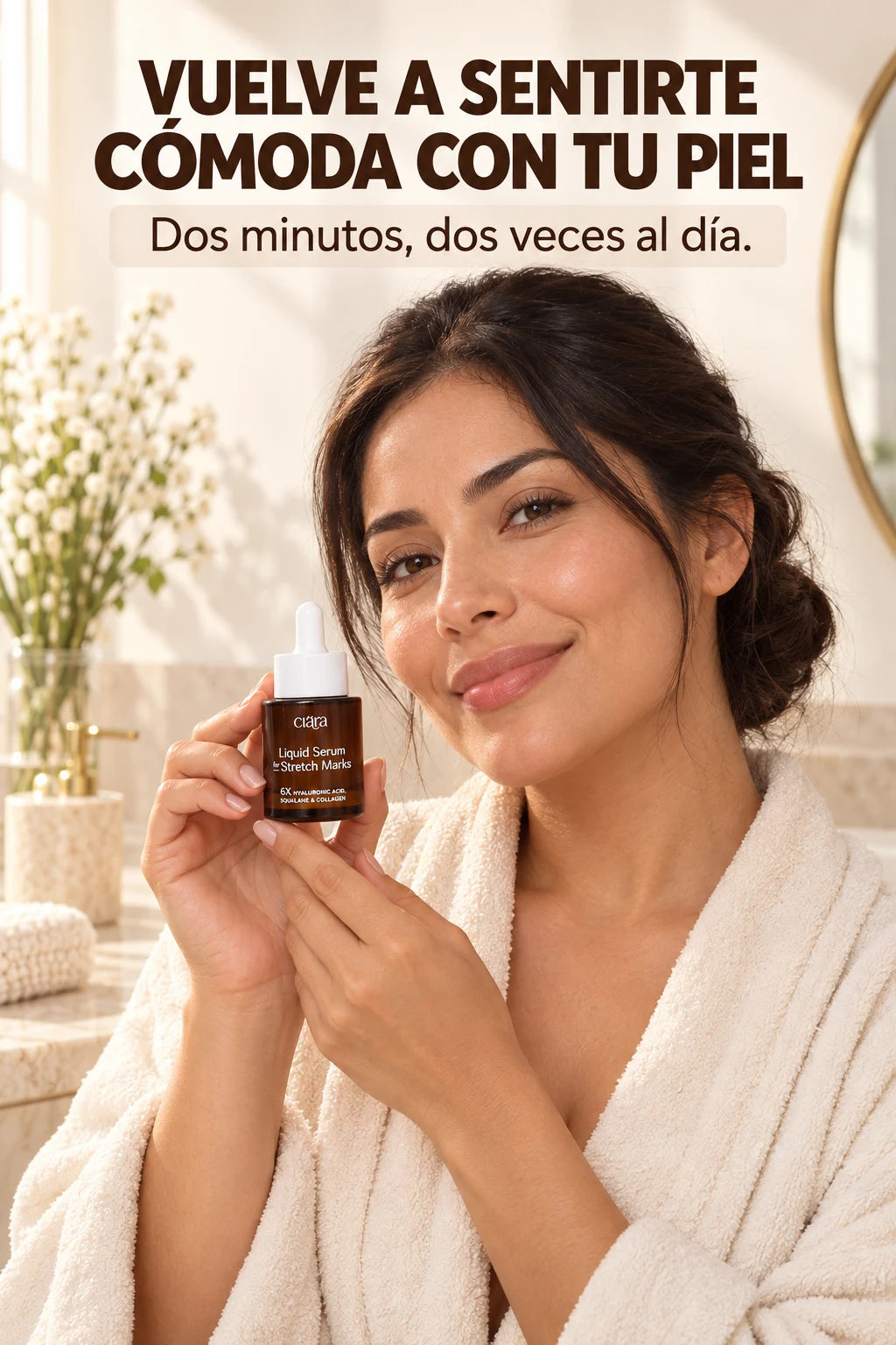 Vuelve a sentirte cómoda con tu piel. Dos minutos, dos veces al día.