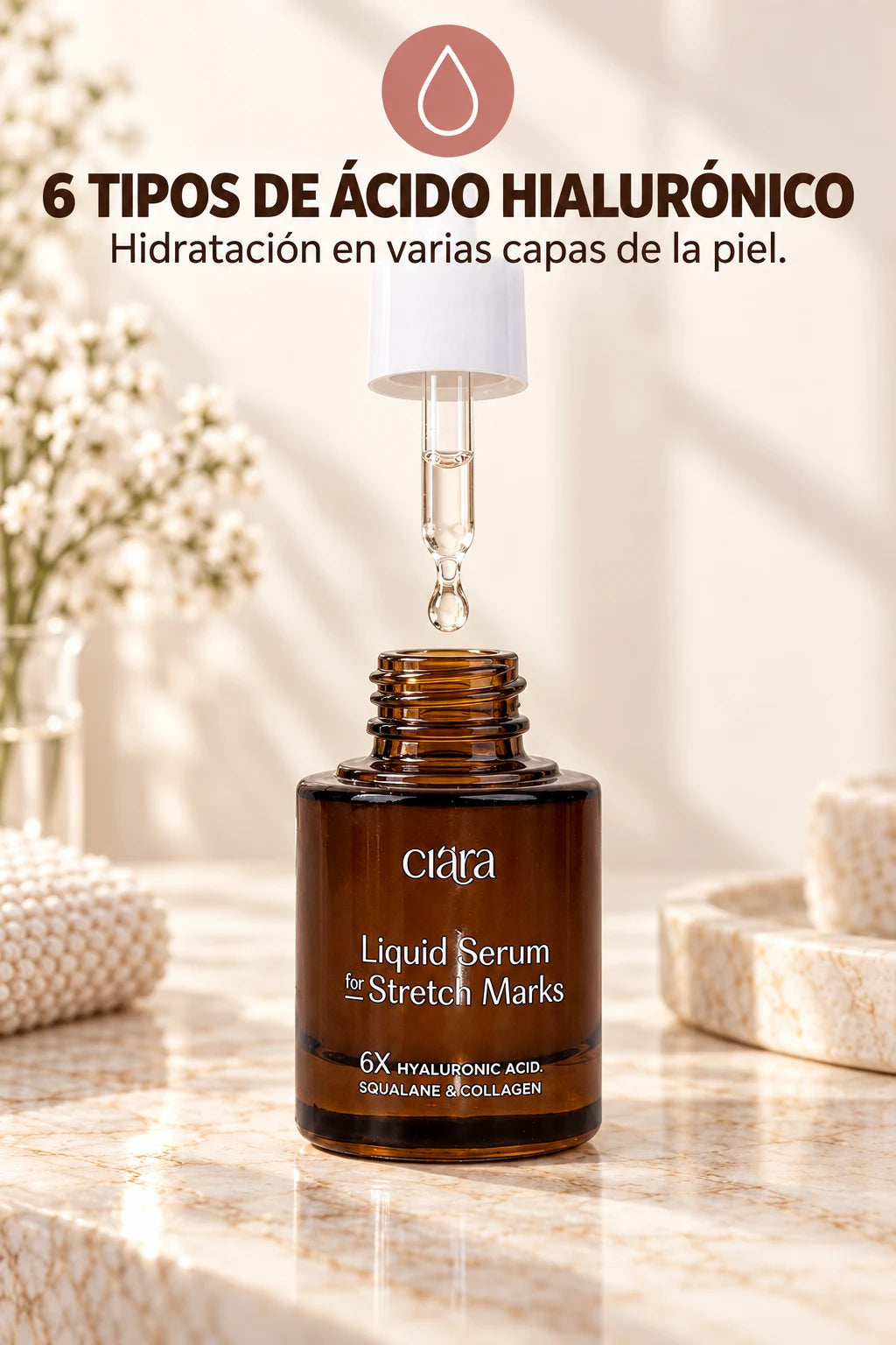 6 tipos de ácido hialurónico: hidratación en varias capas de la piel.