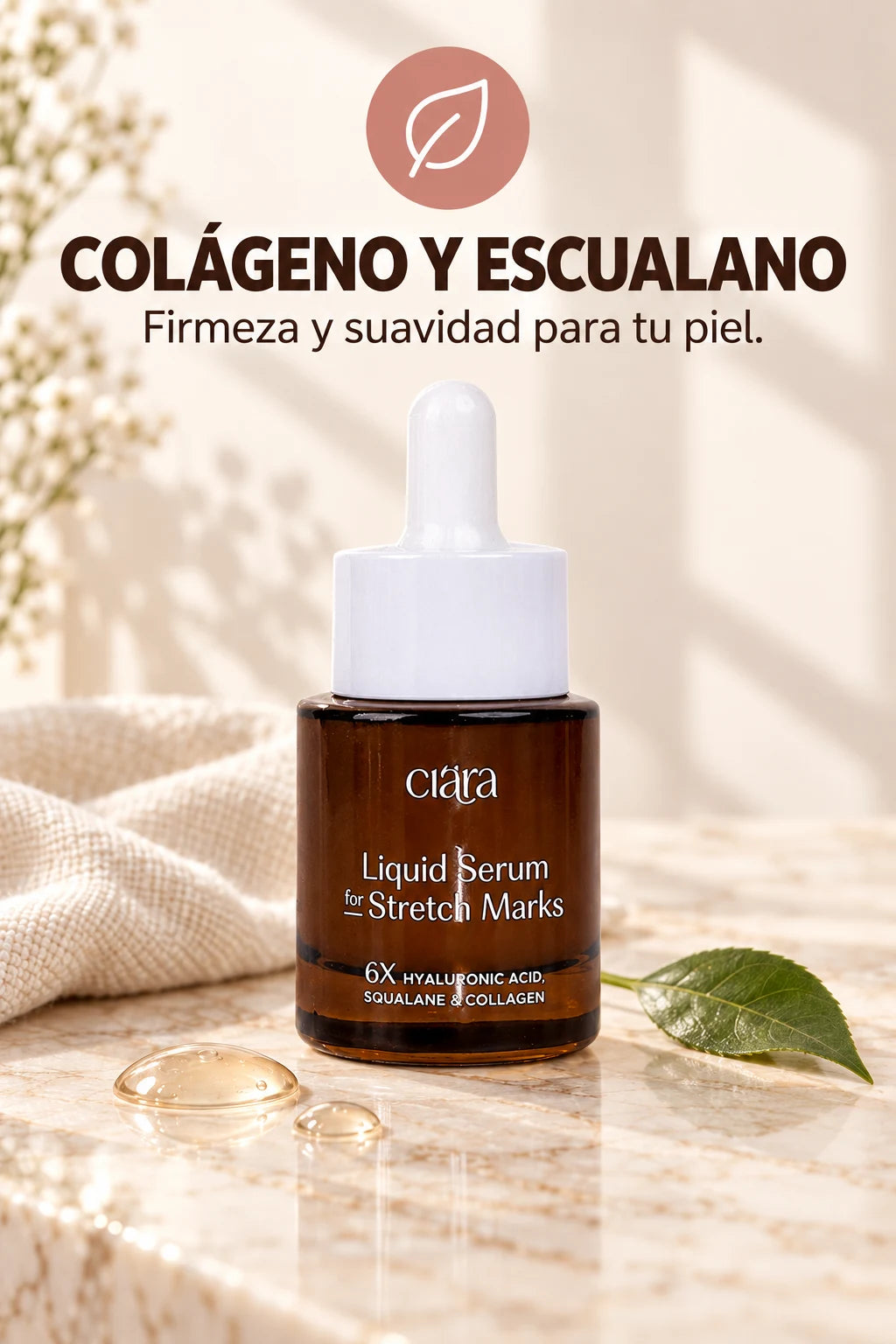 Colágeno y escualano: firmeza y suavidad para tu piel.